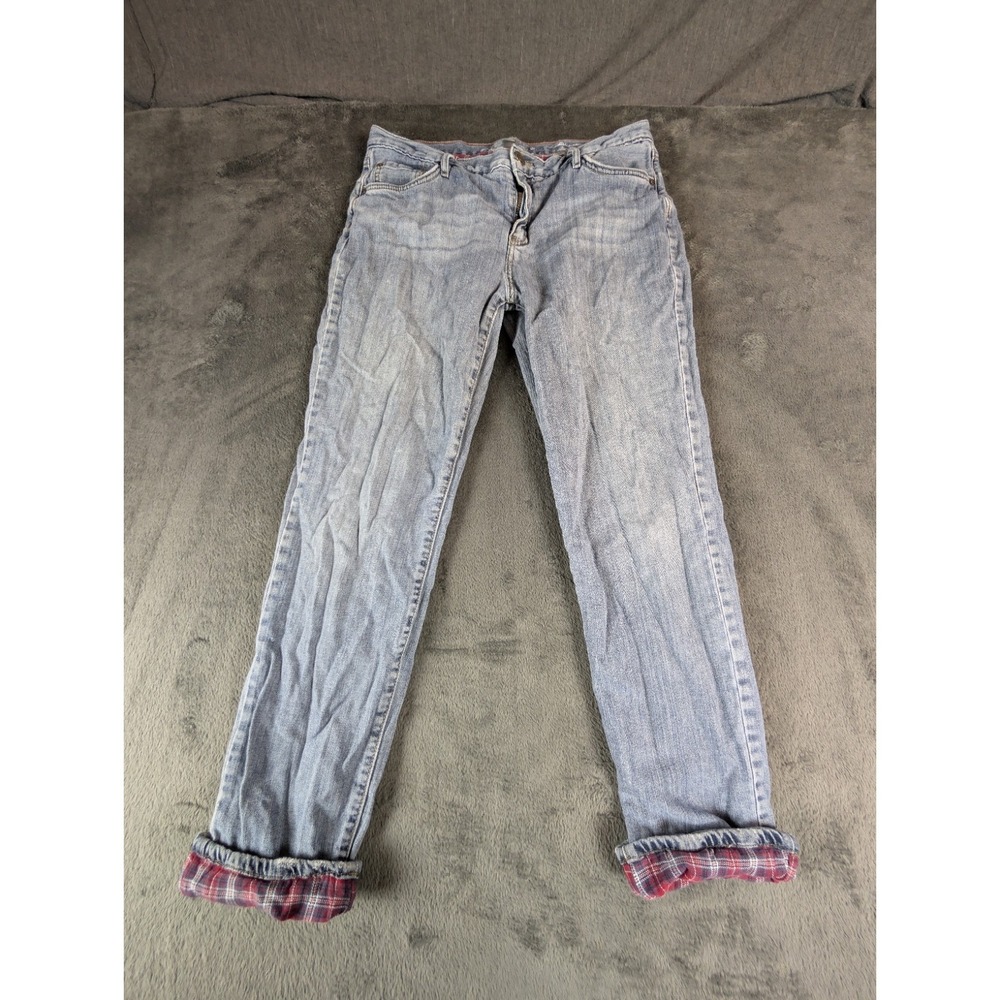 Eddie‎ Bauer Flannel Lined Jeans Relaxed Fit Vtg Gorpcore Plaid Hiking Classic
